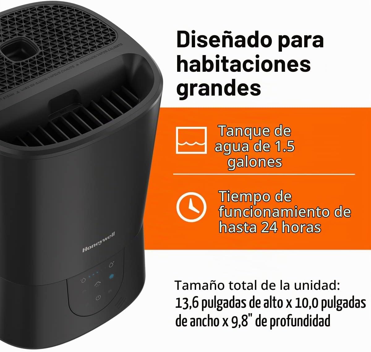 Honeywell Humidificador de vapor caliente, de fácil mantenimiento,...