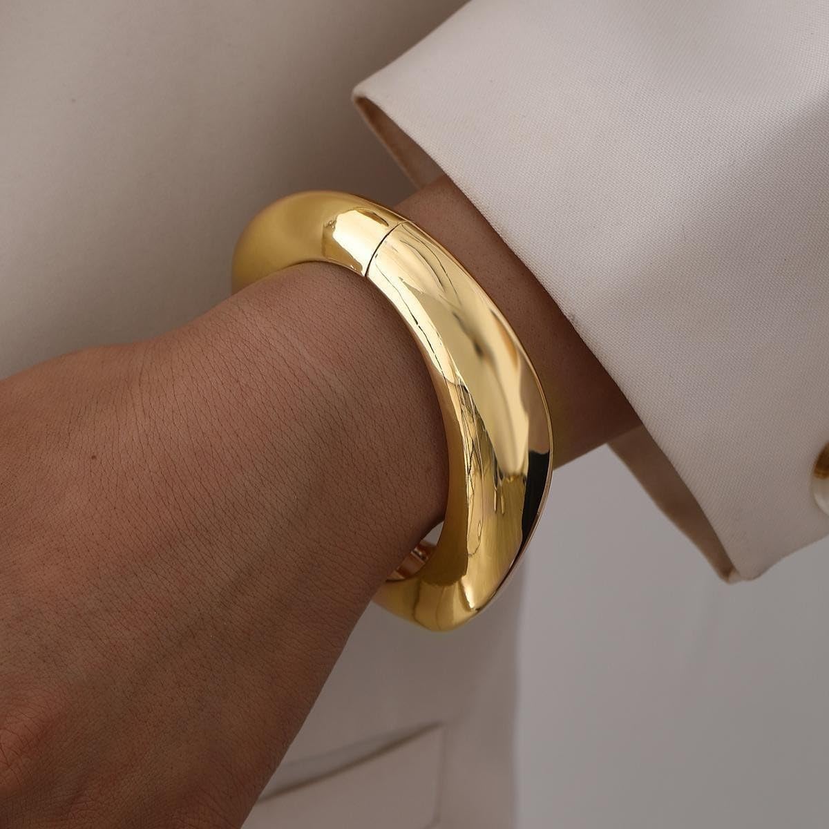 MTINAPS Brazalete de oro para mujeres y adolescentes, pulsera de mo...