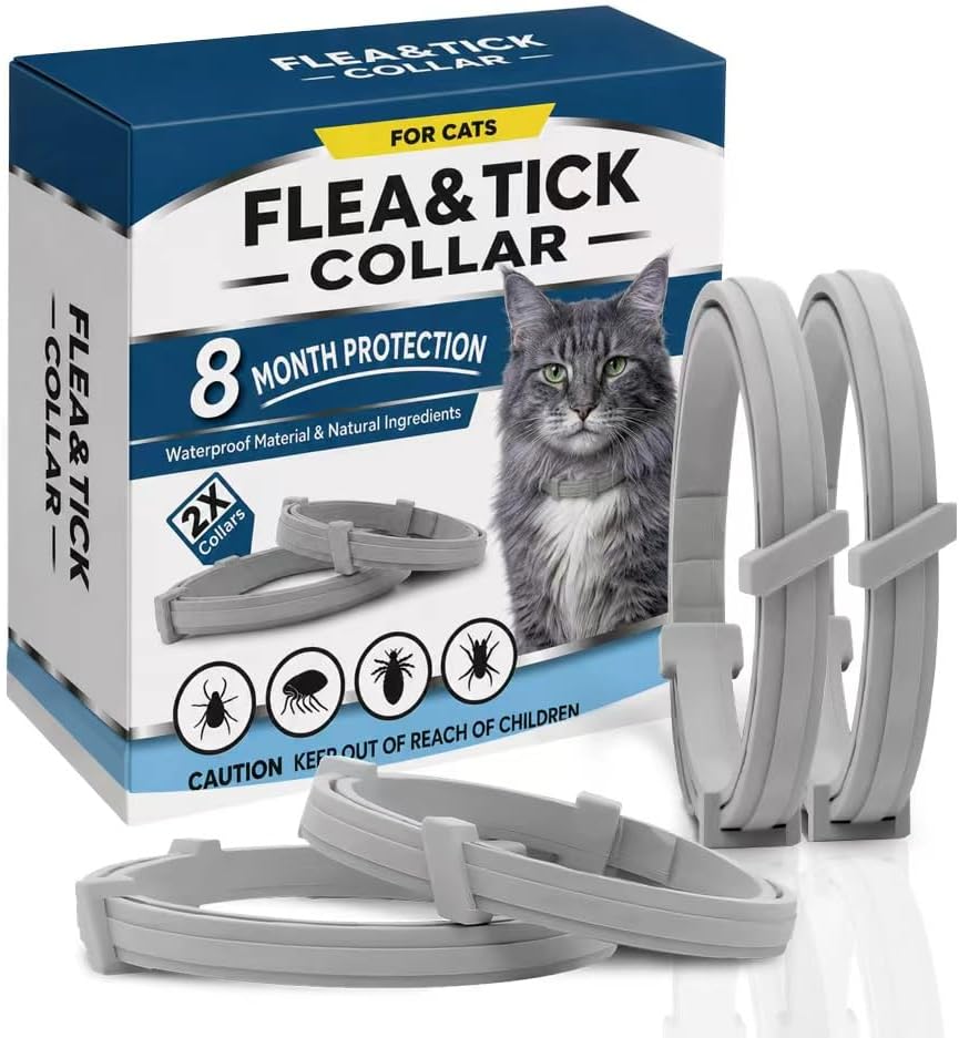 JHOBVEX Collar antipulgas y garrapatas para gatos, collar antipulga...