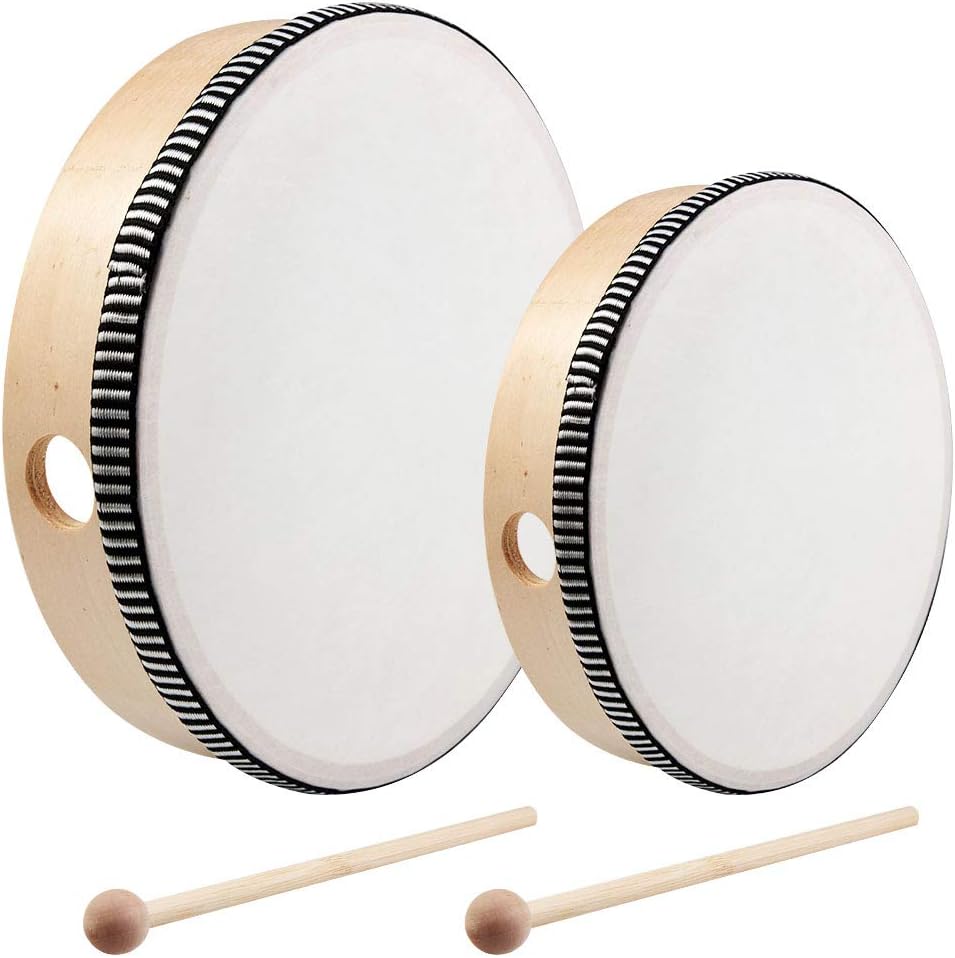Nydotd Juego de 2 tambores de mano \u2013 Instrumentos de percusión...