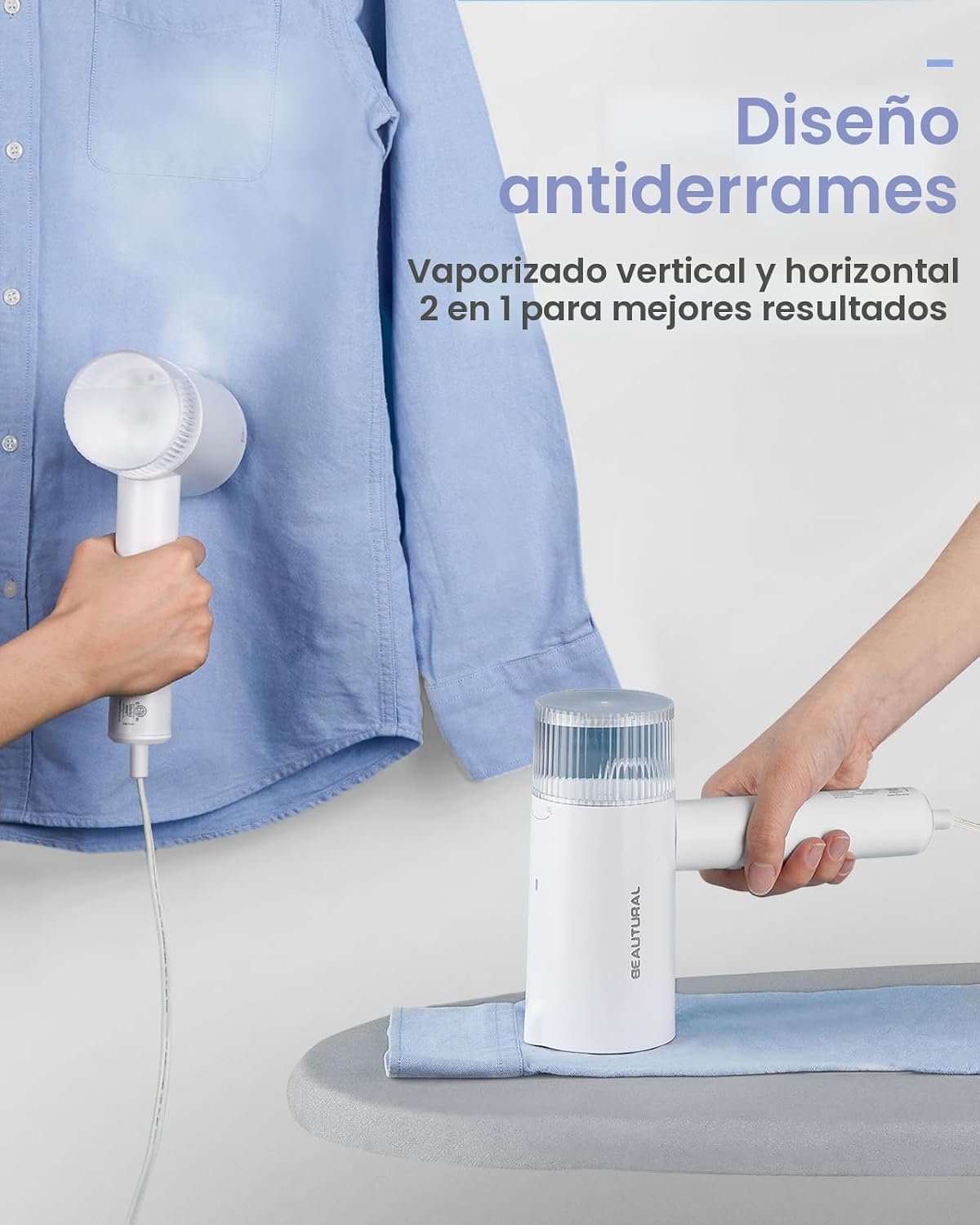 BEAUTURAL Vaporizador para ropa, removedor de arrugas portátil de r...