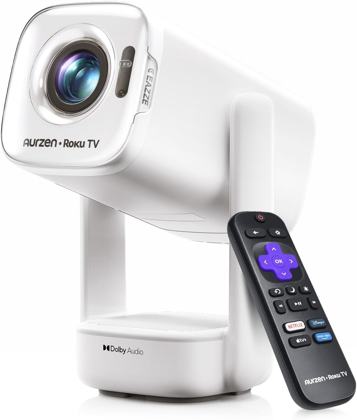 Aurzen Roku TV D1R air Proyector portátil inteligente para exterior...