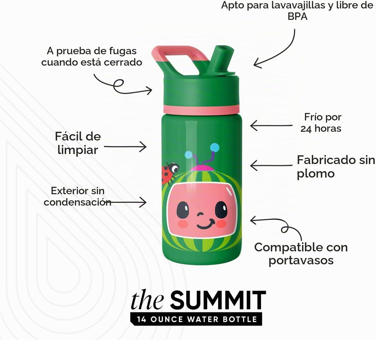 Simple Modern Kids Summit - Botella de agua con tapa con pajilla, C...