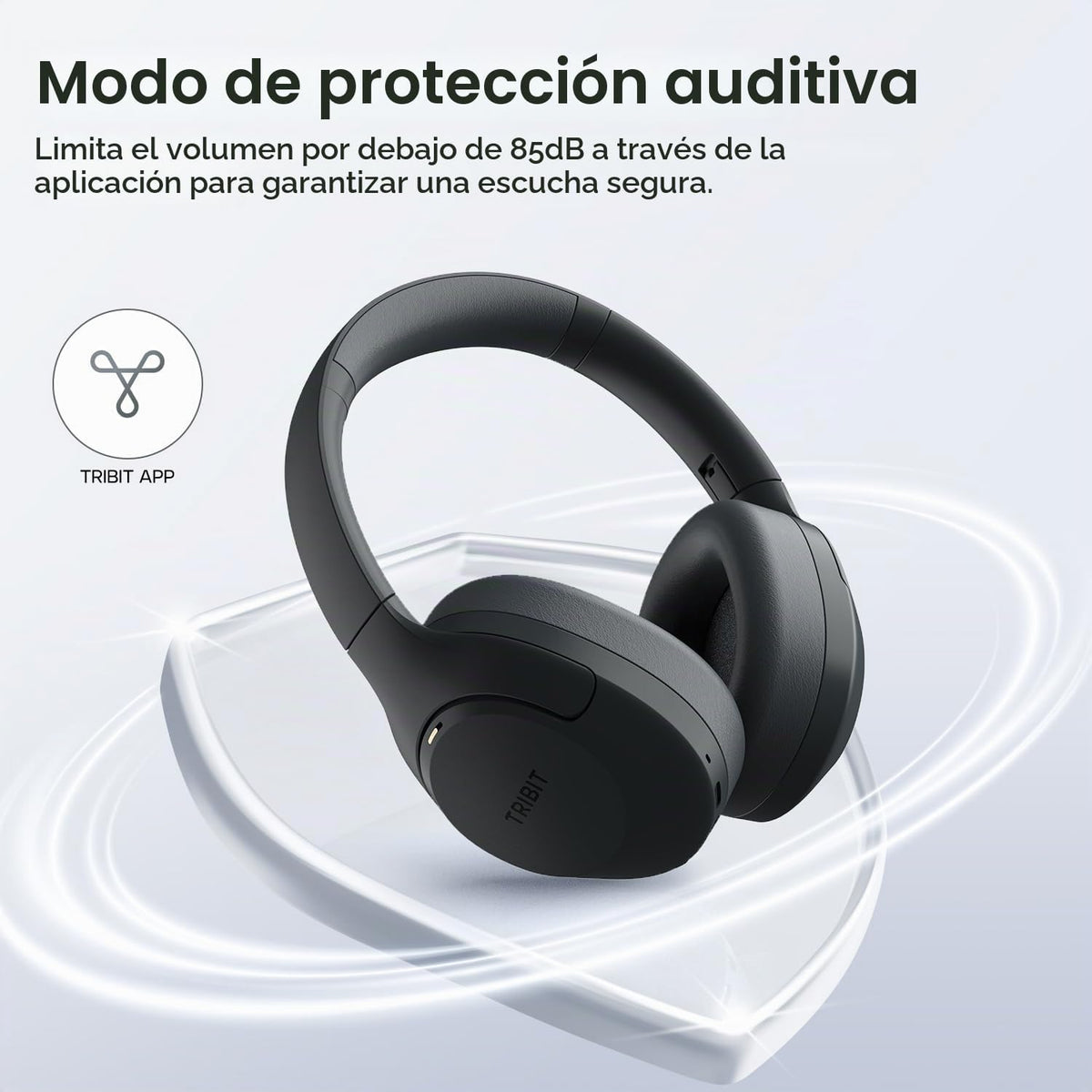 Tribit QuietPlus 81 Auriculares inalámbricos sobre la oreja, tiempo...