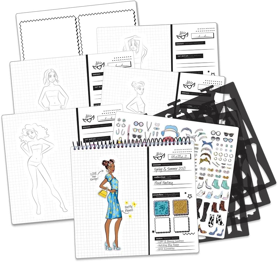 Fashion Angels Libro de portafolio de diseño de pasarela de moda |...