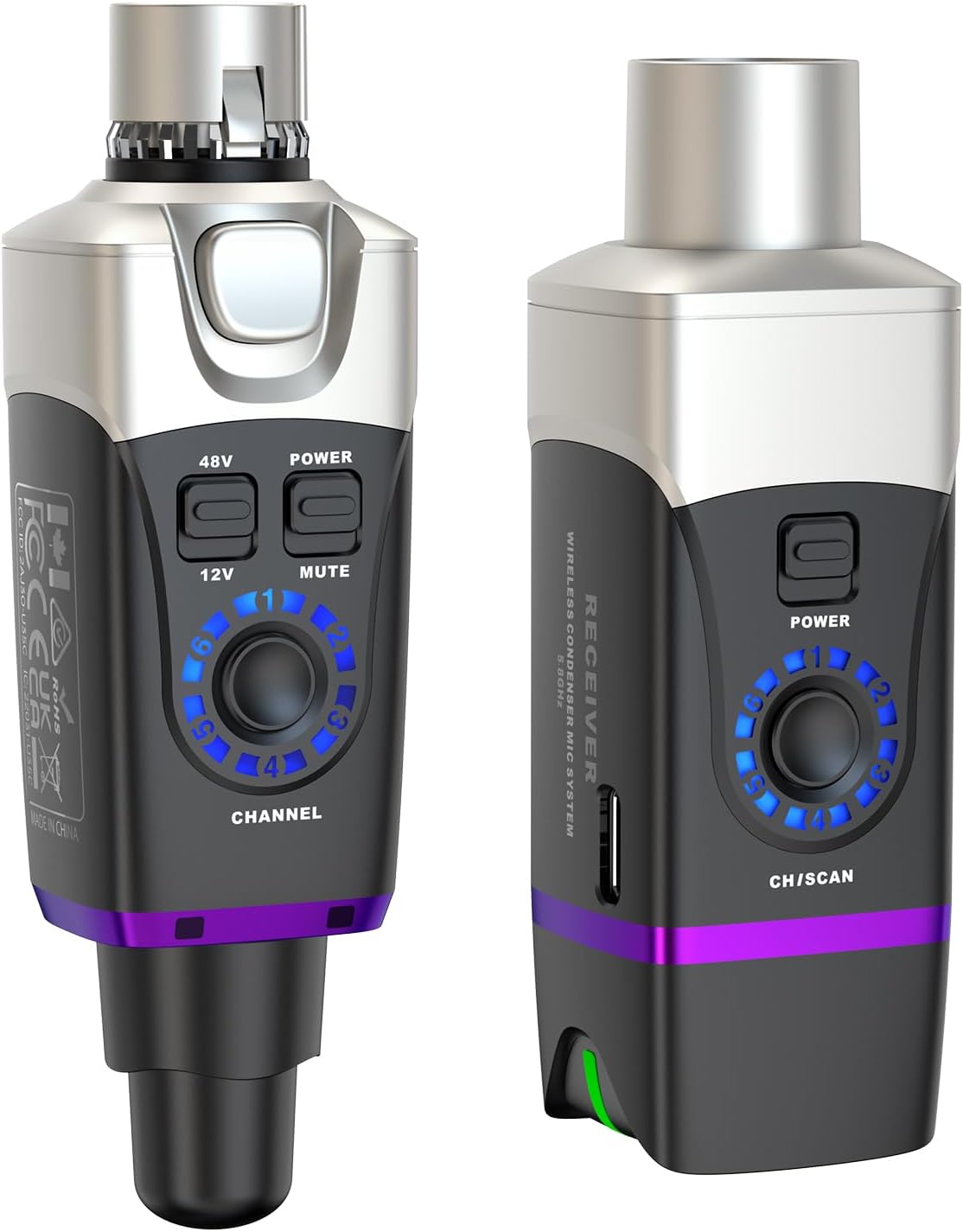 Xvive U35C XLR Sistema inalámbrico enchufable para micrófono de con...