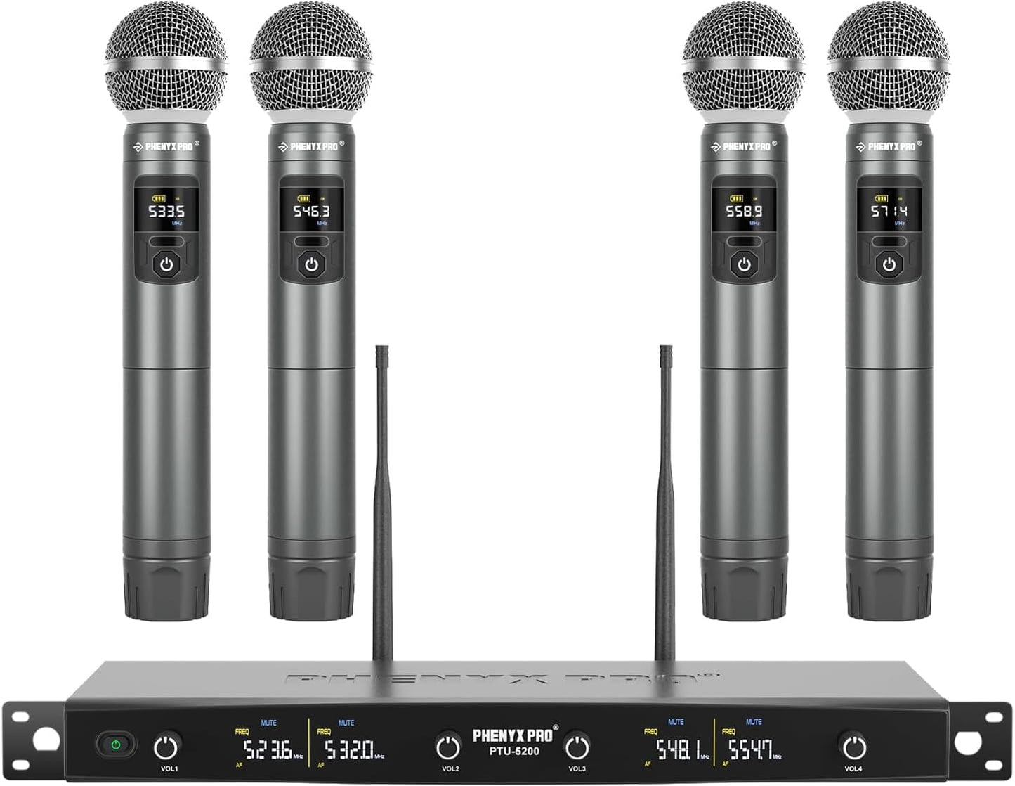 Phenyx Pro Sistema de micrófono inalámbrico dinámico de metal UHF 4...