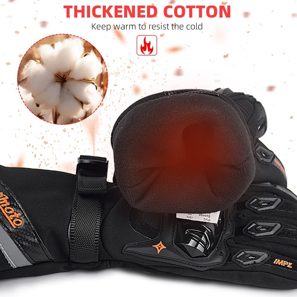 mjmoto Guantes de motocicleta a prueba de viento, impermeables, gua...