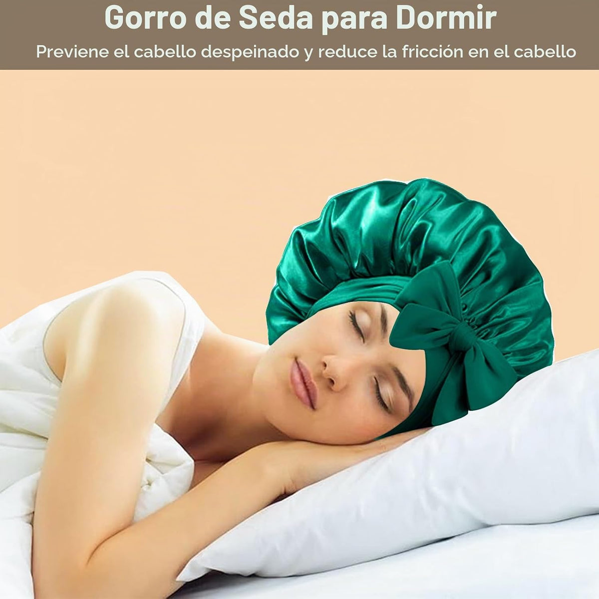 2 piezas de gorro de seda satinada para dormir para mujeres, gorro...