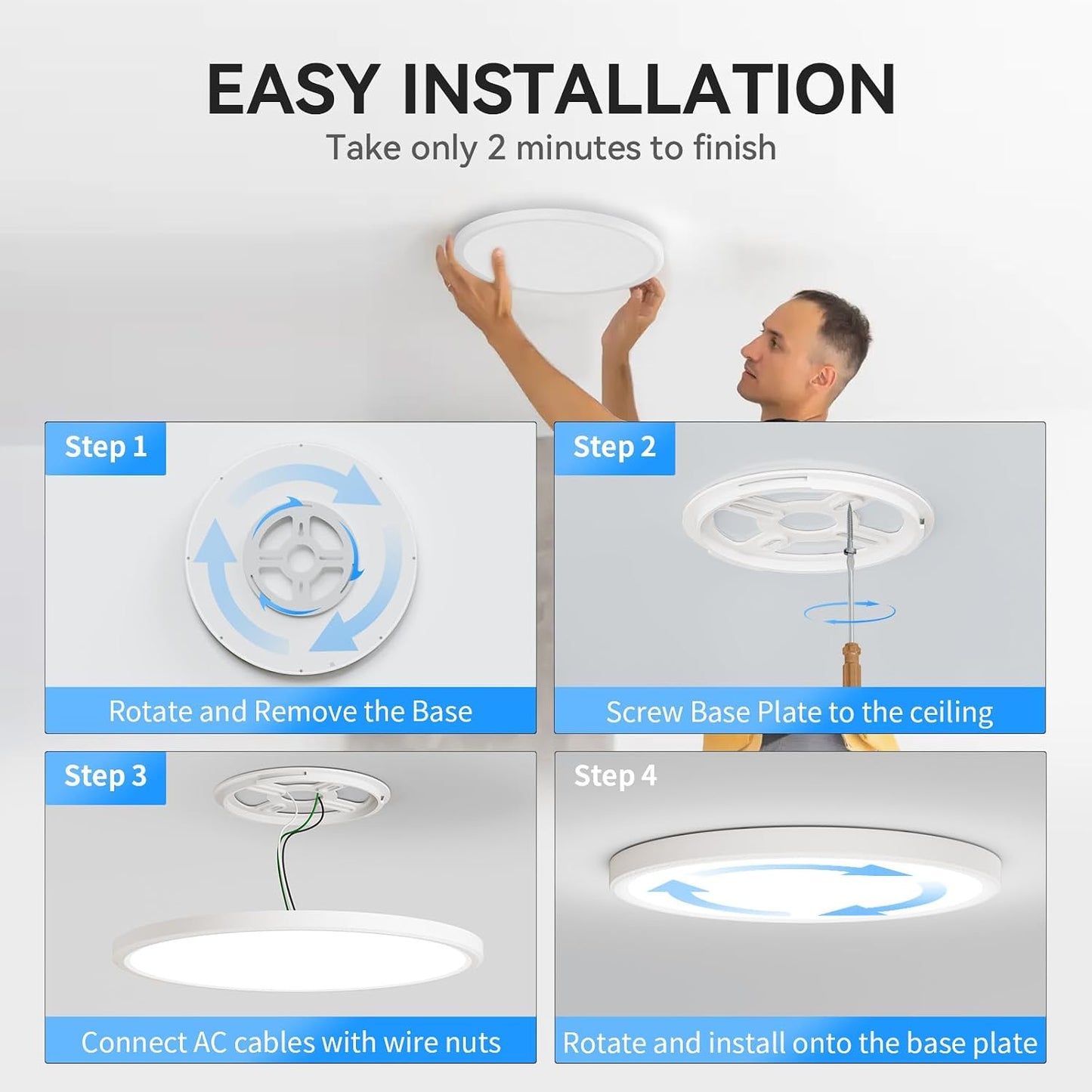 WKONCLDY Paquete de 6 lámparas LED de techo de montaje empotrado de...