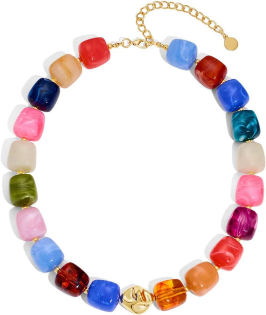 Zhuozatrfa Collares gruesos coloridos para mujer, multicolor, grand...