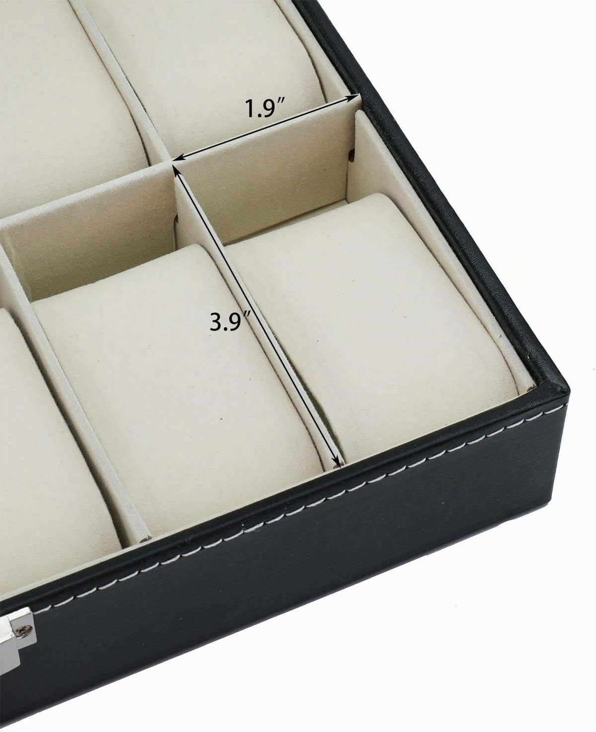 Hedume Caja de reloj de cuero con 12 ranuras para reloj, organizado...