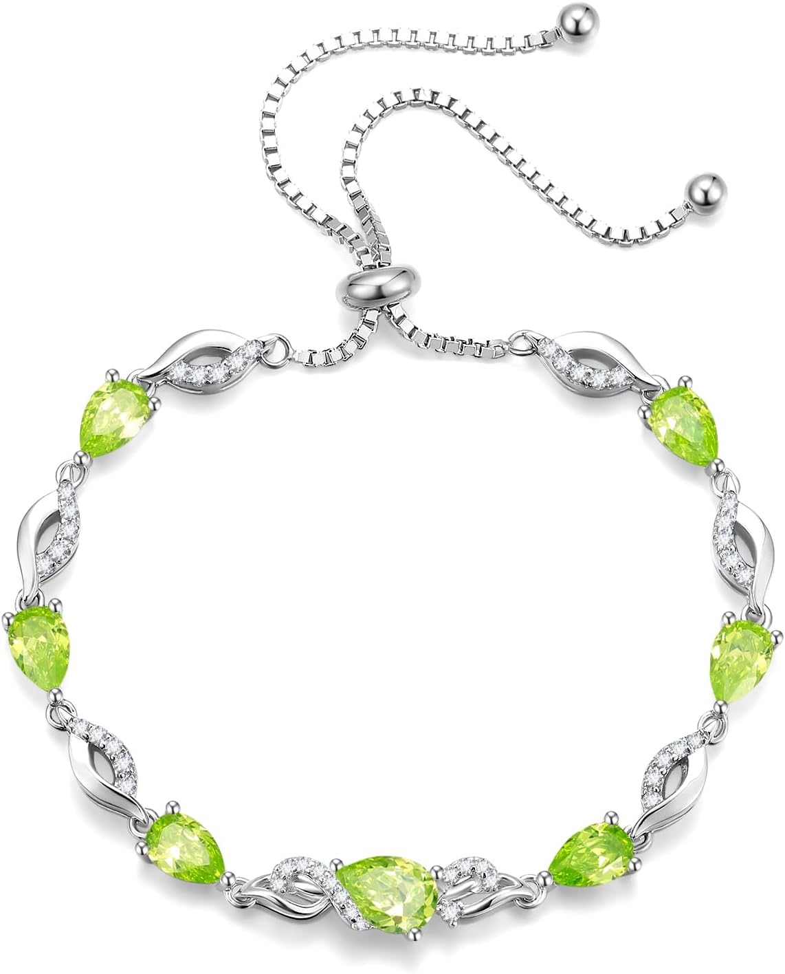 FANCIME Pulsera de piedra natal para mujer Pulsera de tenis ajustab...