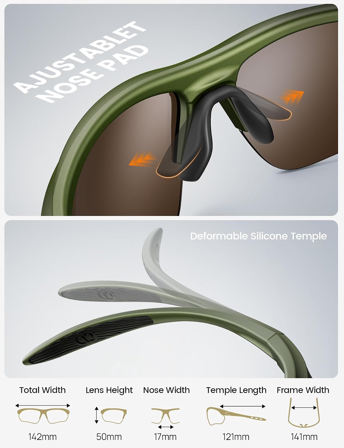 Lamicall Gafas de Sol Deportivas polarizadas de 22 g para Hombres y...