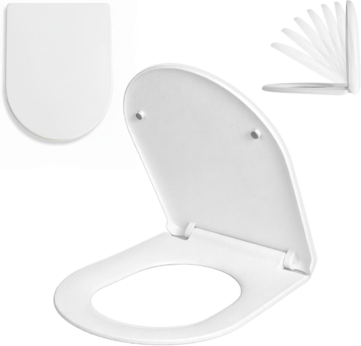MinSha Asiento de inodoro en forma de D\/en forma de U, ajustable d...