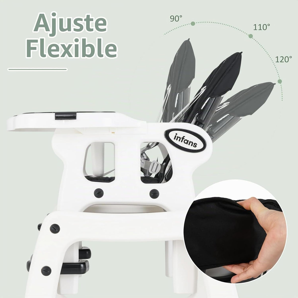 INFANS Silla alta 5 en 1 para bebé, juego de sillas convertibles pa...