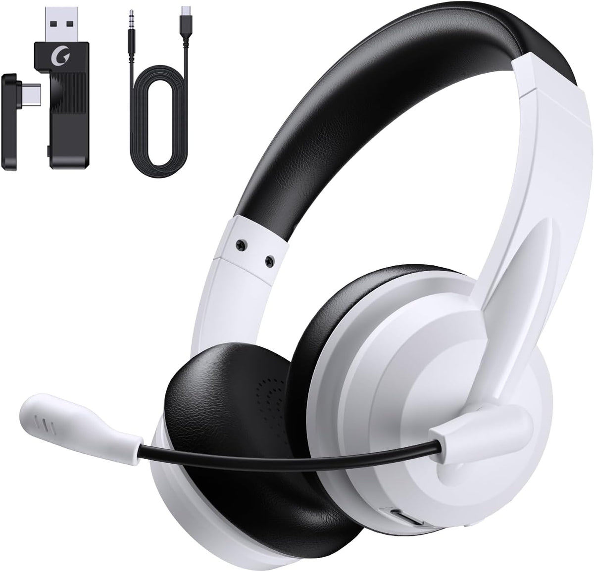 AOC Auriculares inalámbricos con micrófono para trabajo, cancelació...