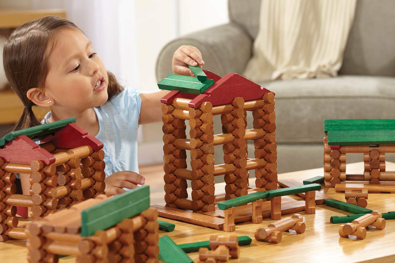 Set de construcción infantil Lincoln Logs, 327 piezas, para niños d...