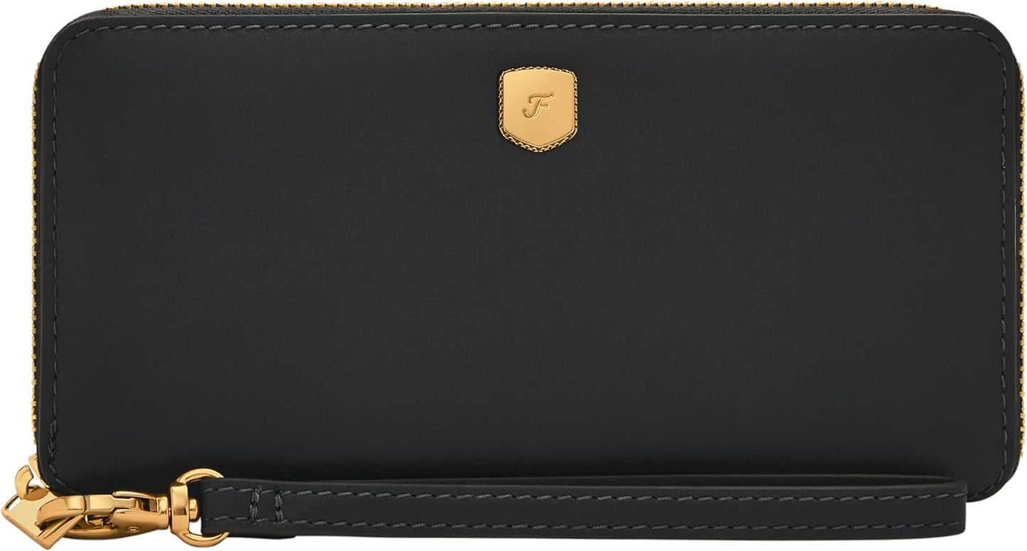 Fossil Lennox - Cartera de piel con cremallera alrededor para mujer...