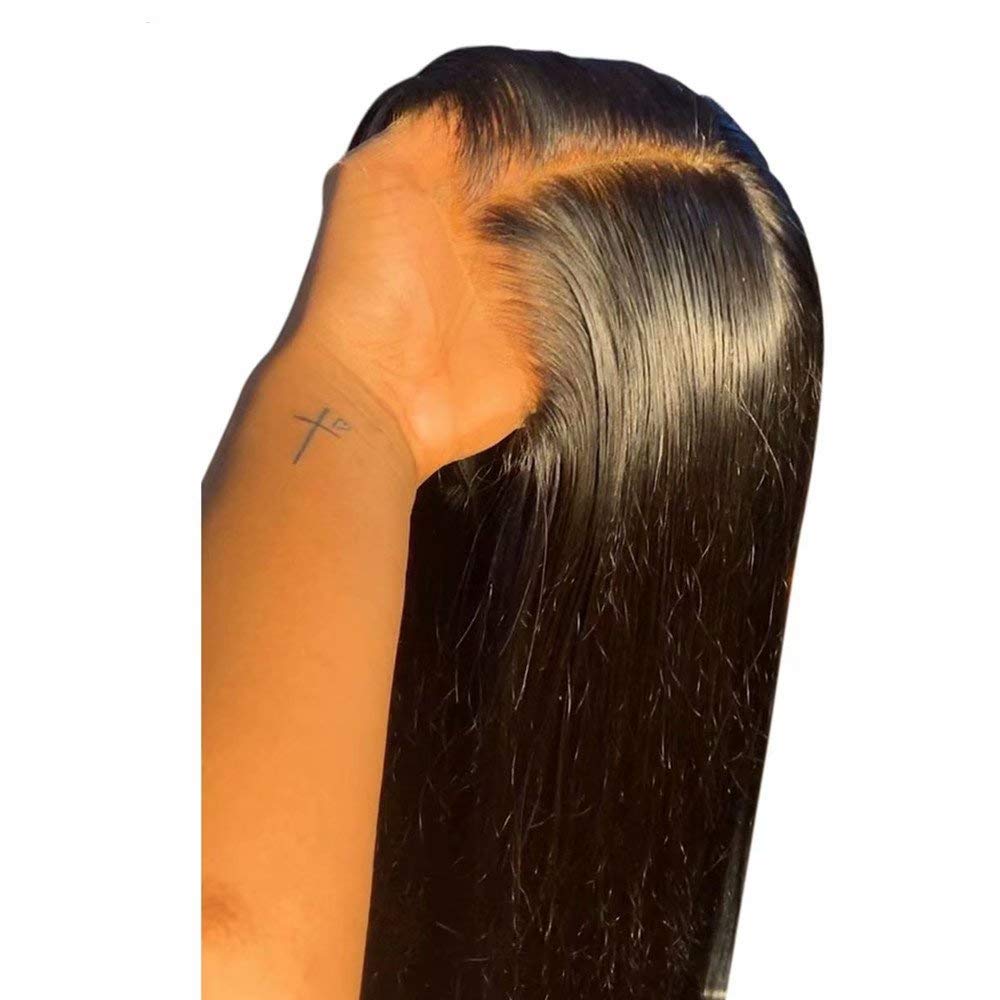 QUINLUX - Pelucas de cabello humano lacio brasileño, con encaje fro...