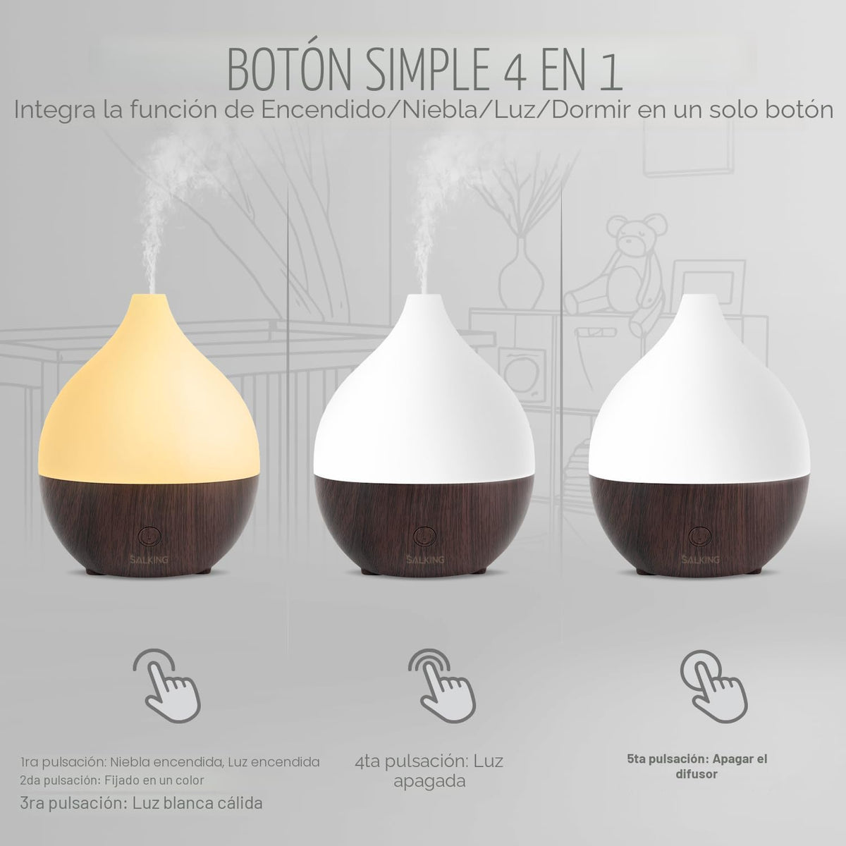 SALKING Difusor de Aceites Esenciales, Difusor de Aromaterapia Pequ...