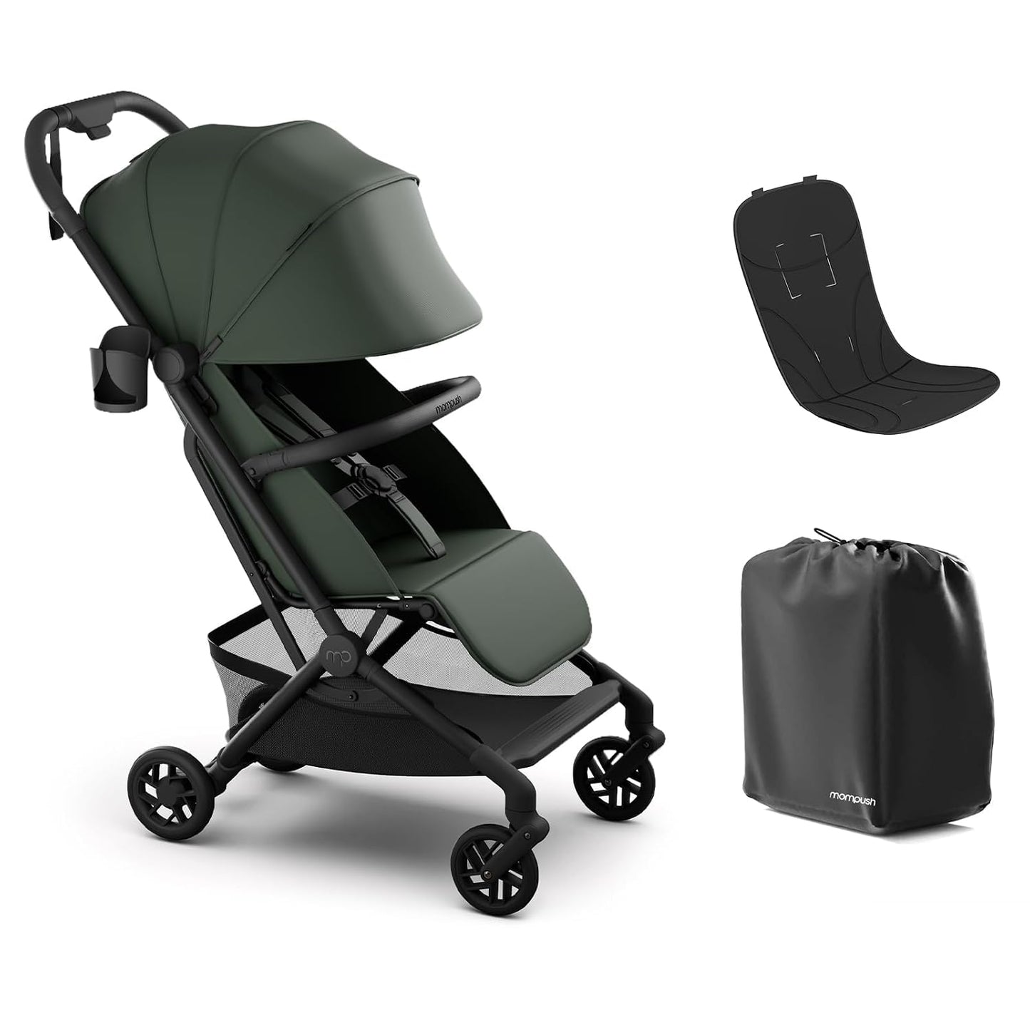 Mompush Velo - Cochecito de viaje compacto plegable con una sola ma...