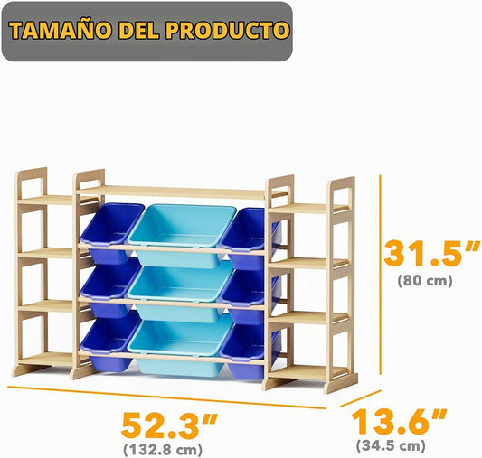 SpaceAid Organizador grande de almacenamiento de juguetes, 9 estant...
