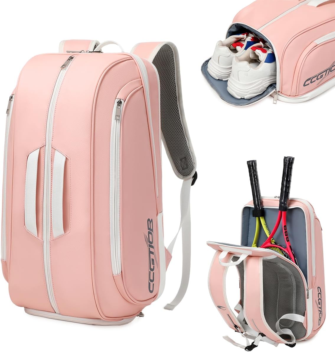 CCGTIOR Bolsa para Raqueta De Tenis Mochila Pickleball Padel con Co...