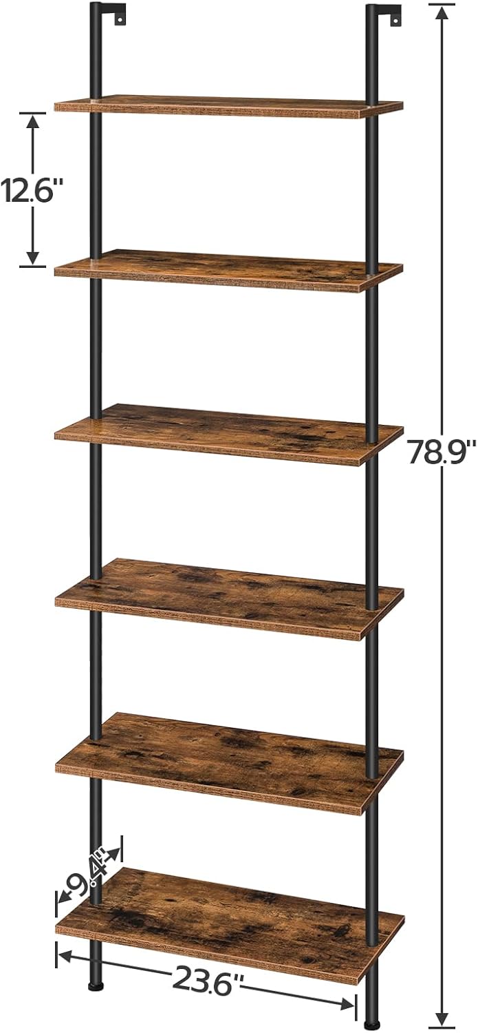 HOOBRO Estantería de escalera de bricolaje, estantería de pared de...