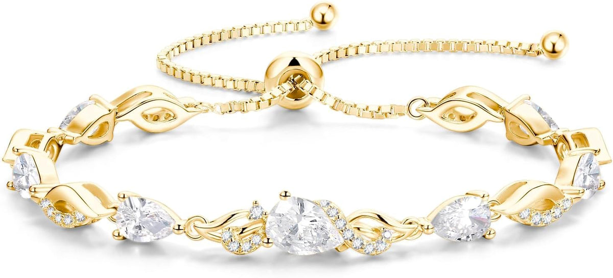 FANCIME Pulsera de tenis ajustable con piedra natal para mujer | Di...