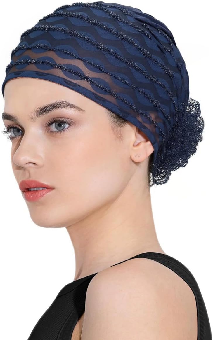 Pemilosci Paquete de 2 gorros de encaje para la cabeza, gorro de ma...