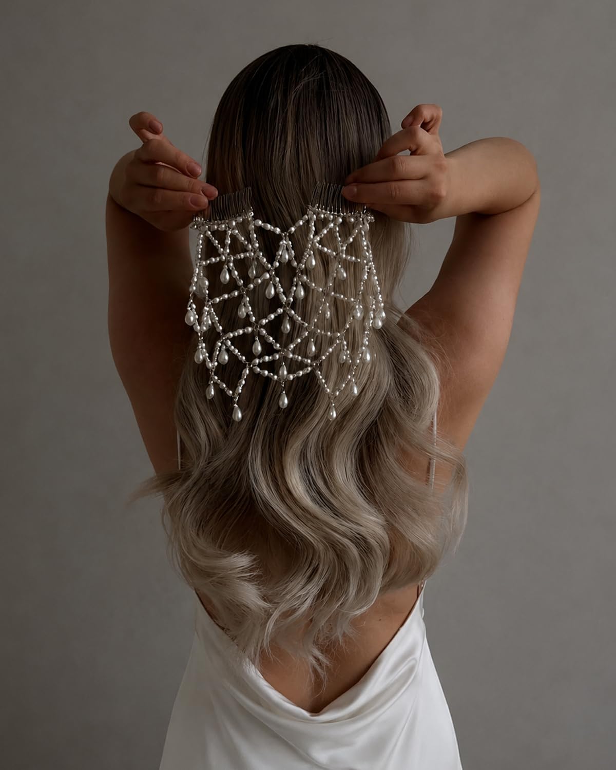 STONEFANS Renaissance Accessories - Diadema plateada con perlas par...