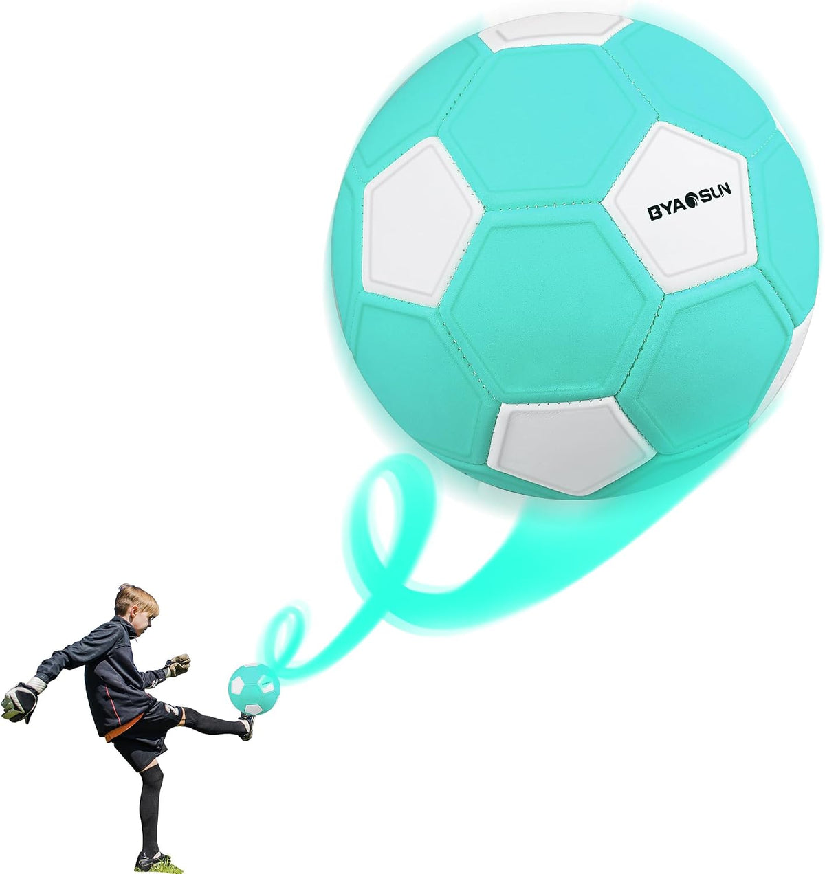 BYAOSUN Curve - Balón de fútbol tamaño 4, pelotas suaves para exter...