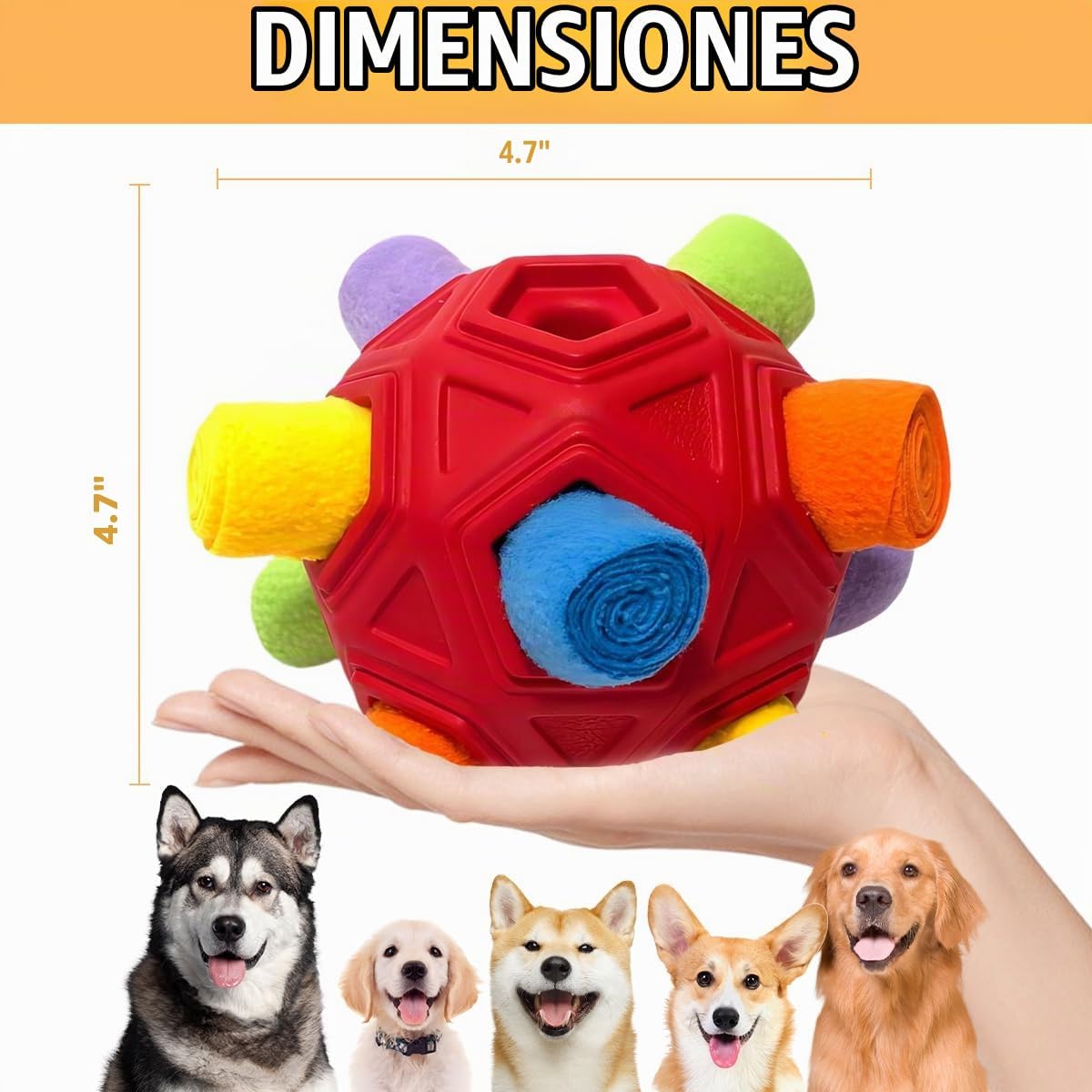 Pelota de olfateo para perros, juguetes interactivos para perros qu...