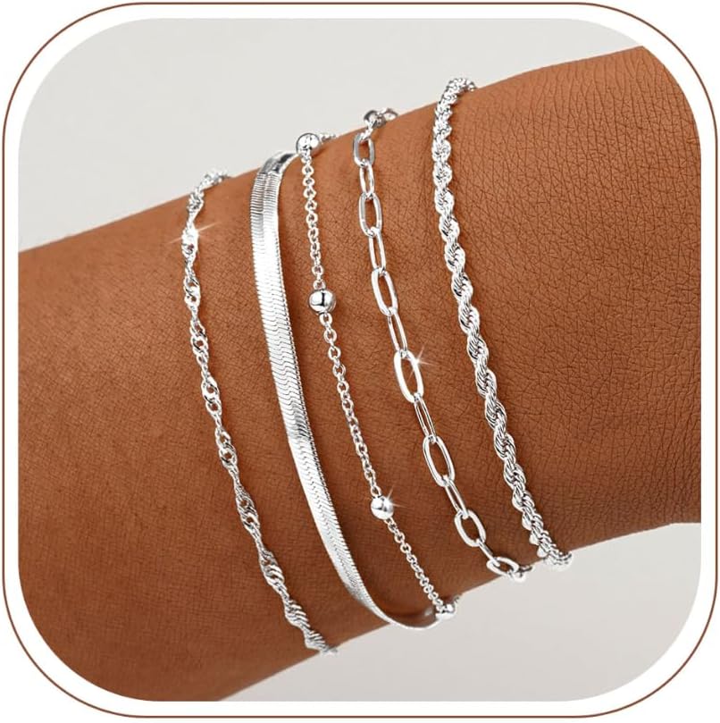 BERISO Pulseras de oro para mujer, elegante pulsera ajustable chapa...