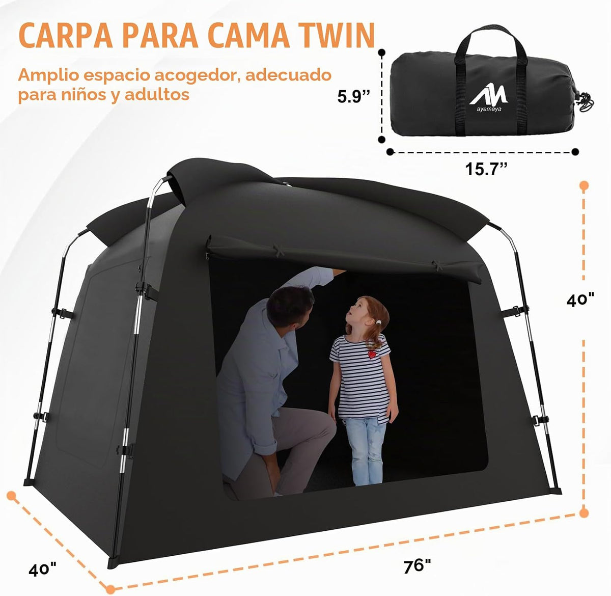 AYAMAYA Tienda de campaña para interiores, toldo de cama para niños...
