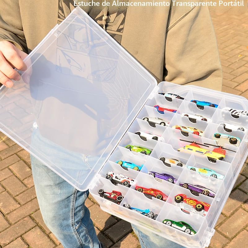 ZZFENGKR Estuche de almacenamiento portátil transparente de doble c...