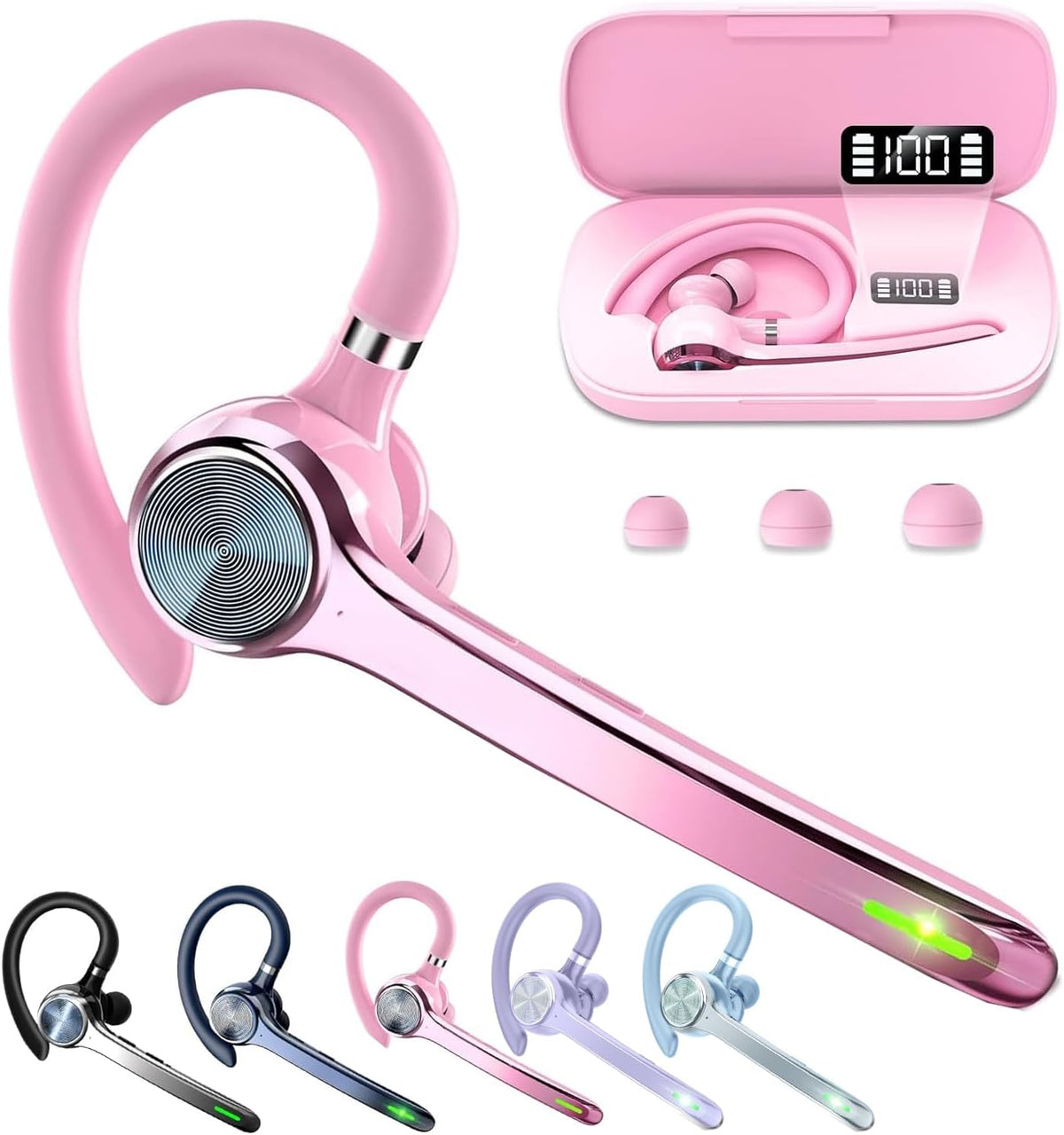 HEIBAS Auriculares Bluetooth, auricular inalámbrico con micrófono p...