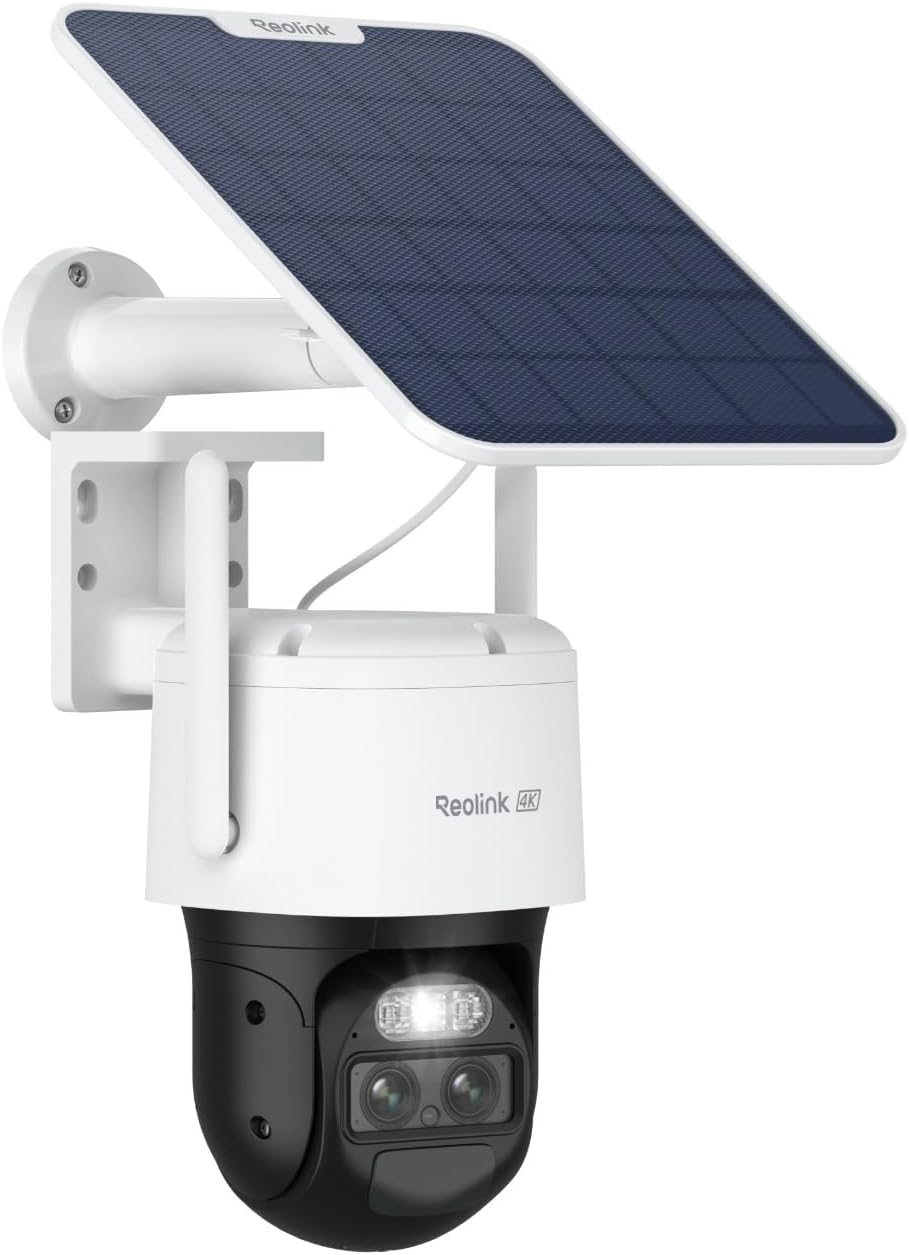 REOLINK TrackMix+Panel Solar, cámaras de seguridad solar 4K para ex...