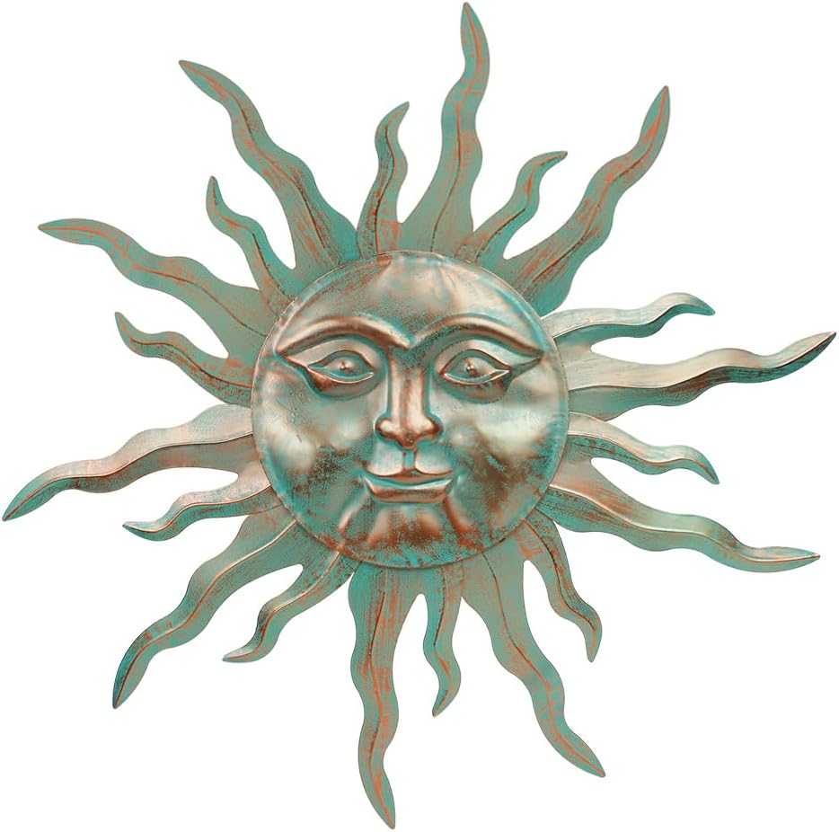 VEWOGARDEN Decoración de Pared de Sol de Metal 30" Grande Arte...