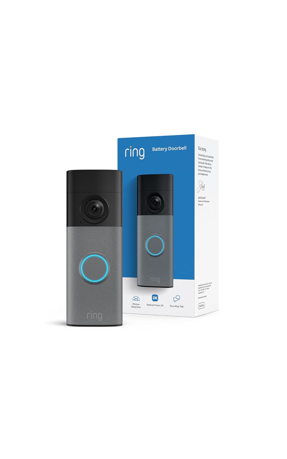 Videotimbre inalámbrico 2K Ring (último modelo): Retinal 2K con vid...