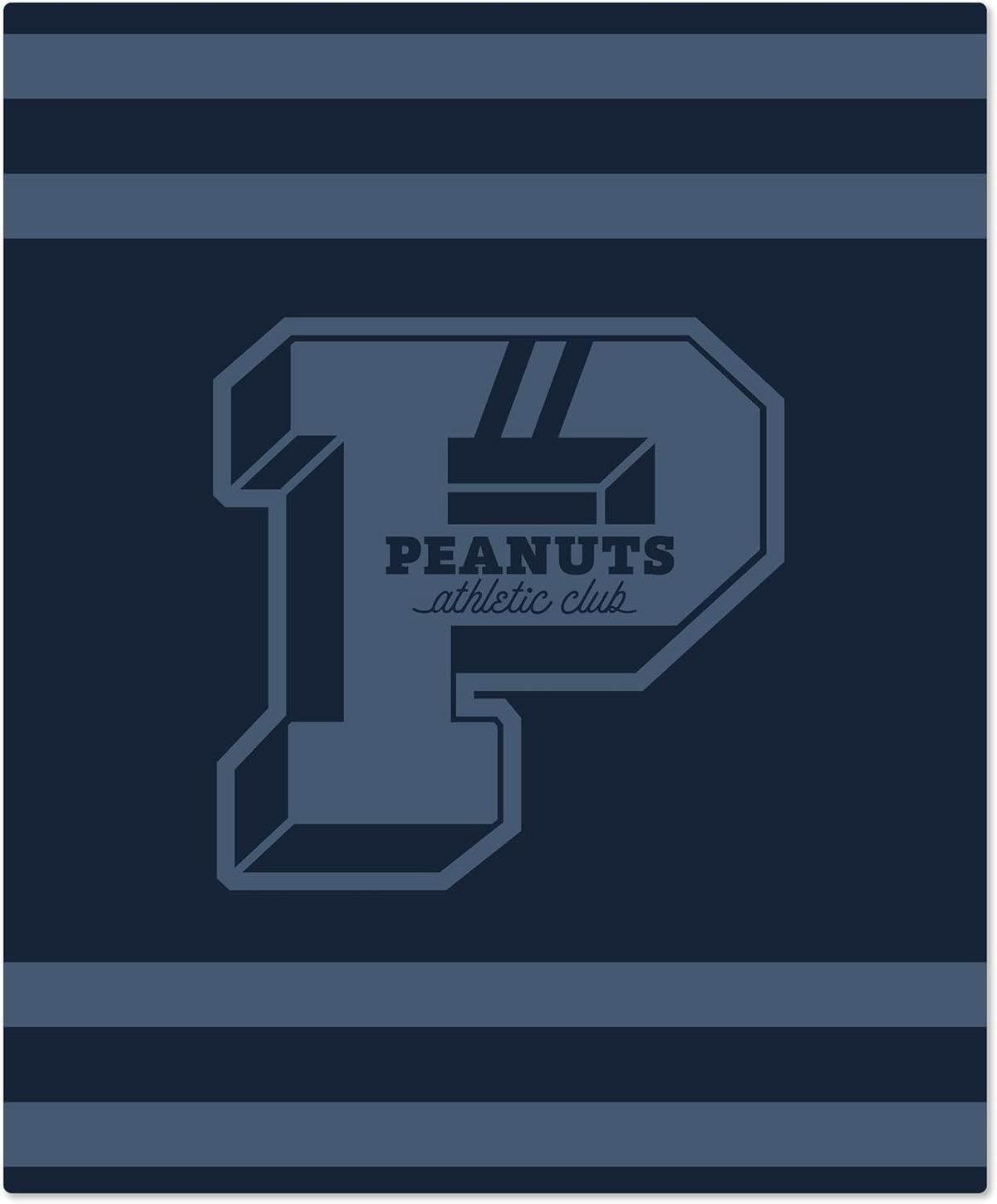 Hallmark Manta de felpa Peanuts, rayas azul marino y gris (50 x 60...