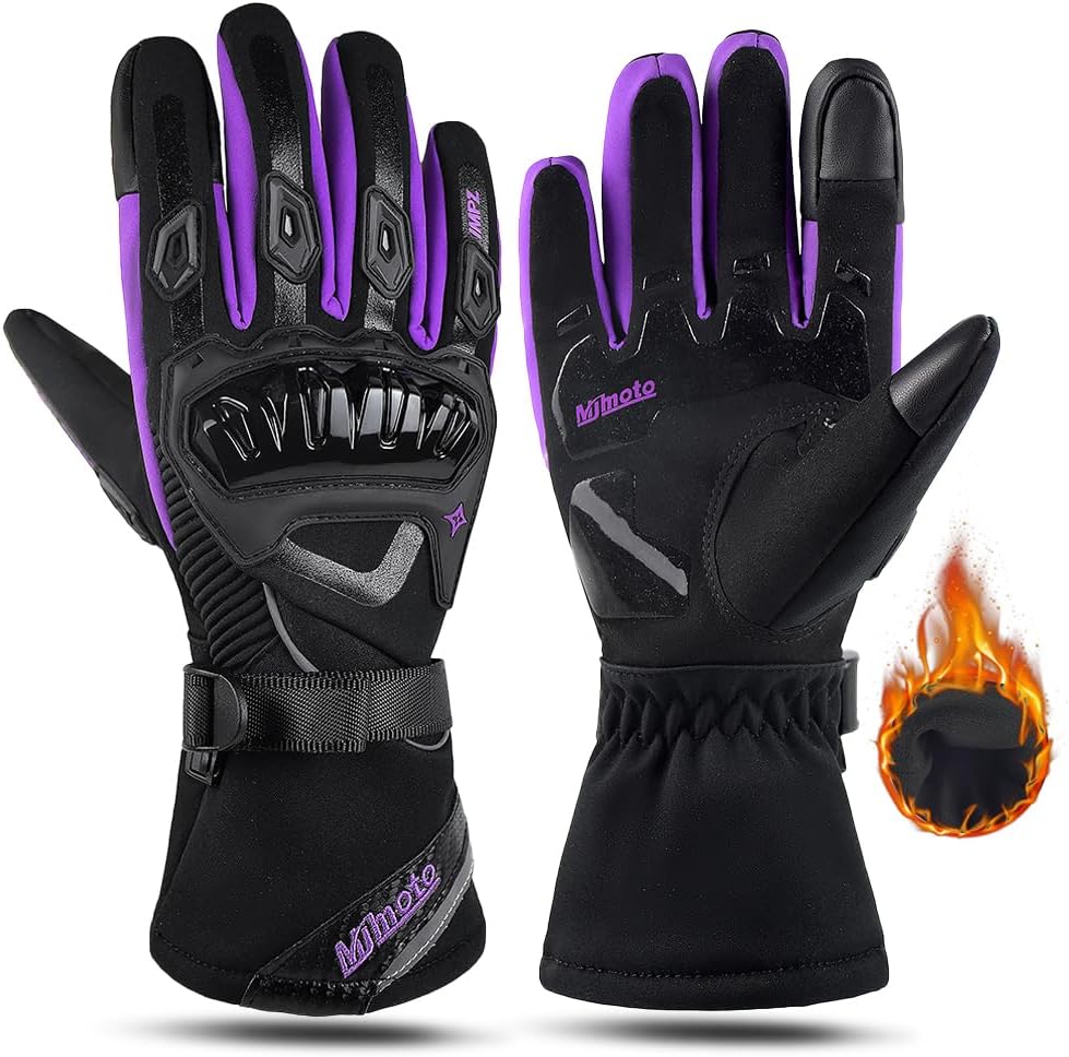 mjmoto Guantes de motocicleta a prueba de viento, impermeables, gua...