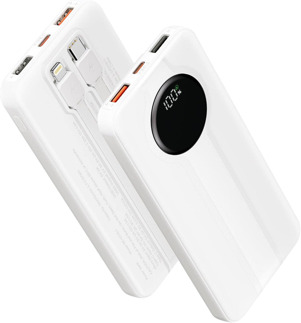 Aioneus Banco de energía, cargador portátil de 10000 mAh con cables...