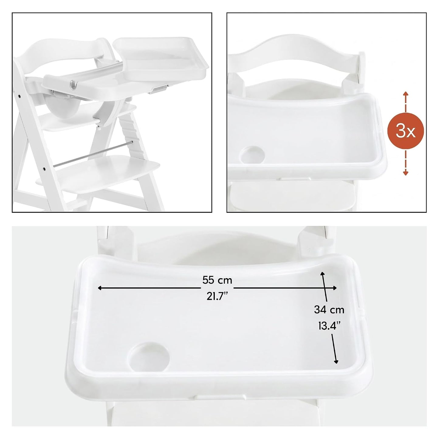 hauck Alpha+ Grow Along Silla Alta Ajustable de Madera tipo Booster...