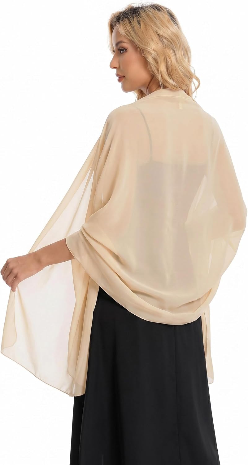 Chales y envolturas de gasa para vestidos de noche, elegante bufand...