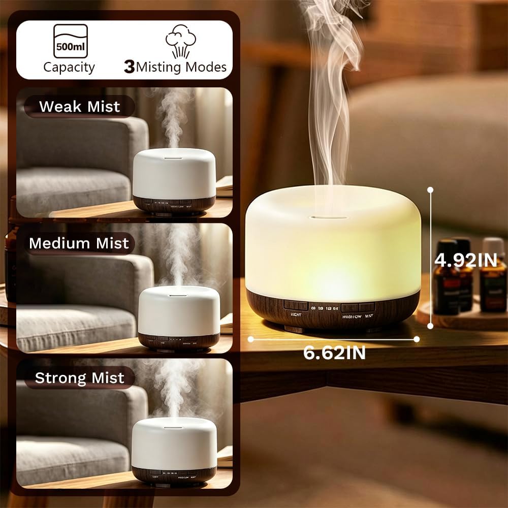 Difusor de aceite esencial, humidificador ultrasónico de niebla frí...