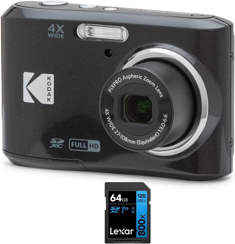 Kodak FZ45BK PIXPRO Cámara digital de 16 MP negra Paquete con tarje...