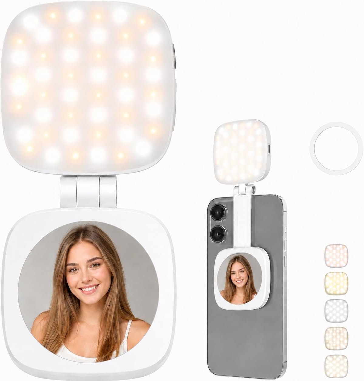 Luz magnética para selfie compatible con MagSafe, luz LED plegable...