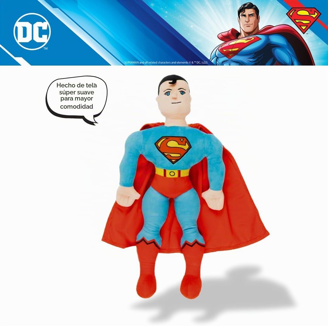 DC Comics Superman Ropa de Cama Almohada de Peluche Super Suave par...